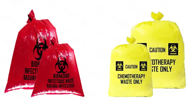 医院垃圾的黄色医疗垃圾袋