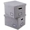 Mise Best Collapsible File Storage Organizer | Decorative Linen Filing & Storage Office Box