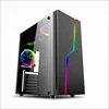 Desktop entry-level gaming case with LED fan semi-transparent side panel