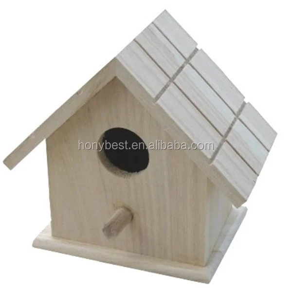 New Unfinished Wooden Bird House/bird Feeders Wholesale Wood Bird Nest