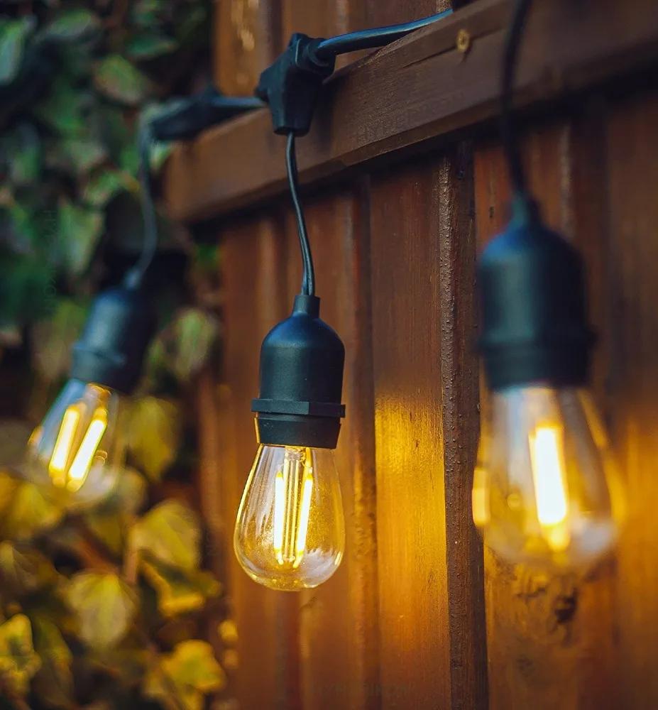 Holiday illumination Led Filament Lamp E26 48ft S14 Waterproof Led Outdoor String Light