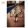 Candle rose gold holder copper lantern set for wedding events decoration