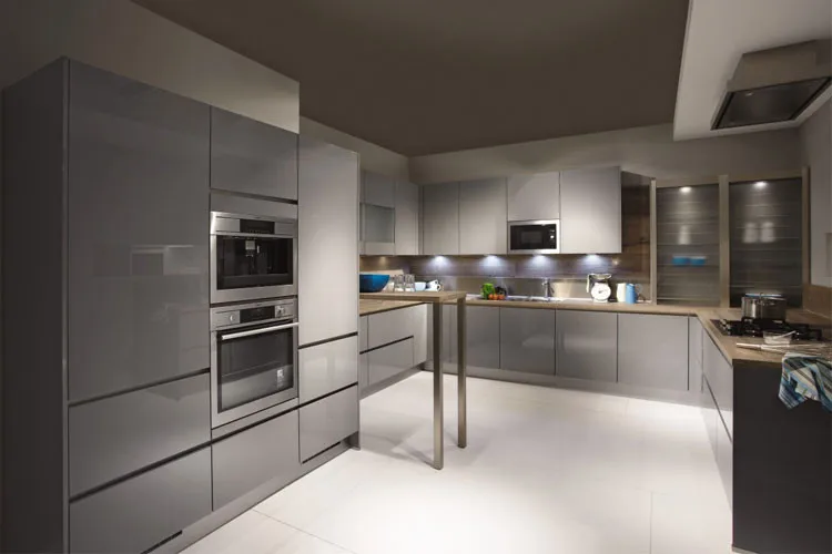 Hoogglans lak keukenkast grijs keuken kasten product id ...