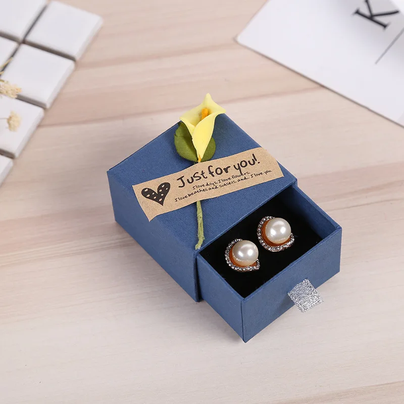 Creative Drawer Kraft Paper Jewelry Box Custom Ring Jewelry Box Pendant