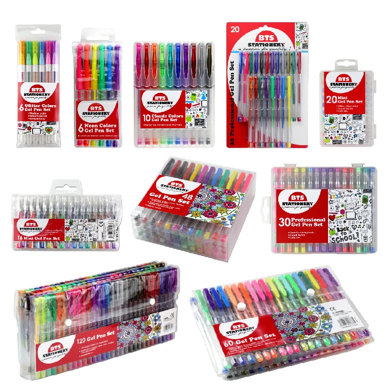 48 Unique Colors (No Duplicates) Gel Pens Gel Pen Set for Adult