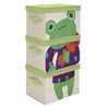 Printed set of 3 cartoon Cute Toy organizer stacked Box Cardboard Foldable Storage cube