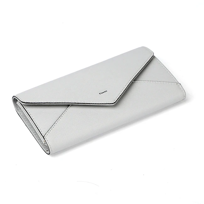 7055-3 folded guangzhou factory grey color saffiano PU leather wallets