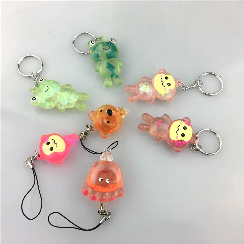 Animal Soft Jelly Liquids Pvc Keychains Promotional Animal Plastic ...