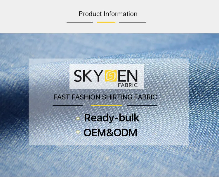 Skygen wholesale bulk stock cheap brazil colombia bangladesh 100% cotton twill denim fabric for sale