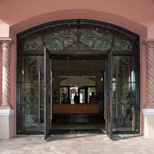 L'arcade sourcili&egrave;re porte simple en fer forg&eacute; porte d'entr&eacute;e en acier porte de s&eacute;curit&eacute; avant