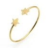 New Arrival Europe Gold Jewelry Laser Cut Star Shaped Elastic Heart Cuff Bangles Bracelet