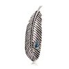 Simple Design Banana Leaf 925 Sterling Silver Brooch with Gold Plated