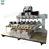 Eight Head Wood CNC Router Engraving Machine QD-2512R8 Wood Cylindrical Model Router for Balusters/Posts/Columns