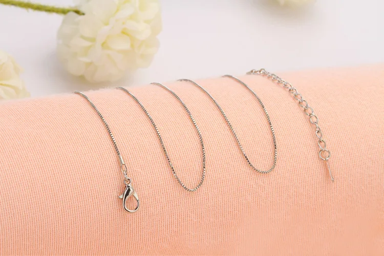 0.8mm Wholesale Silver Box Chain Necklace Silver Box Venice Necklace