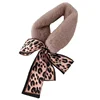 Hot selling 2018 girl women lady winter scarf small leopard scarf imitated rabbit fur thick collar neck scarf
