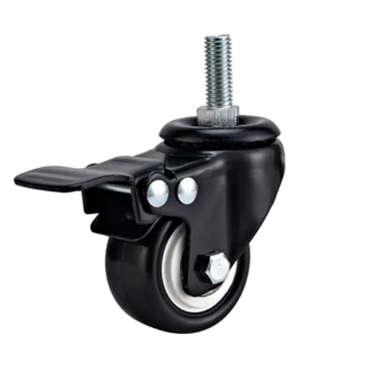 2 inch wheel casters black pvc small castor wheels  furniture caster wheel