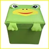 Item 85 Fabric Green Bright Frog Face Design kids toy storage bin