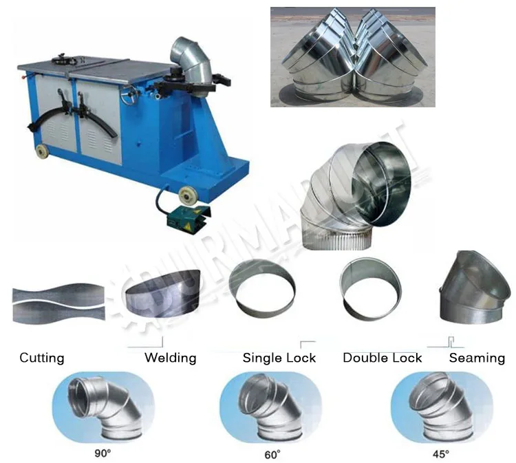 Quality Assurance Electric Hvac Round Air Duct Elbow Former/maker