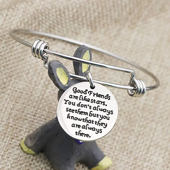 simple stainless steel Expandable Bangle Bracelet