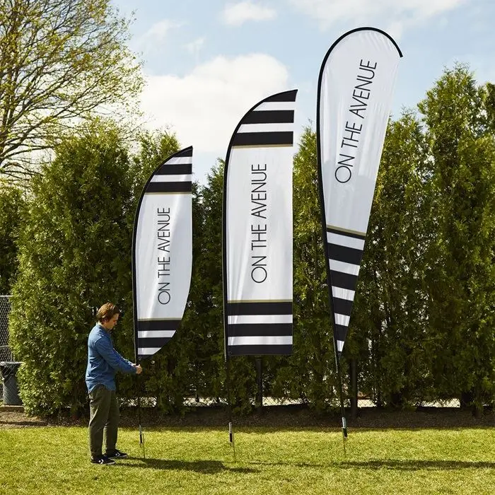 Custom Promotional Beach Flag Feather Banner Flag Kit With Ground