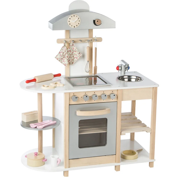 wooden play kitchen set