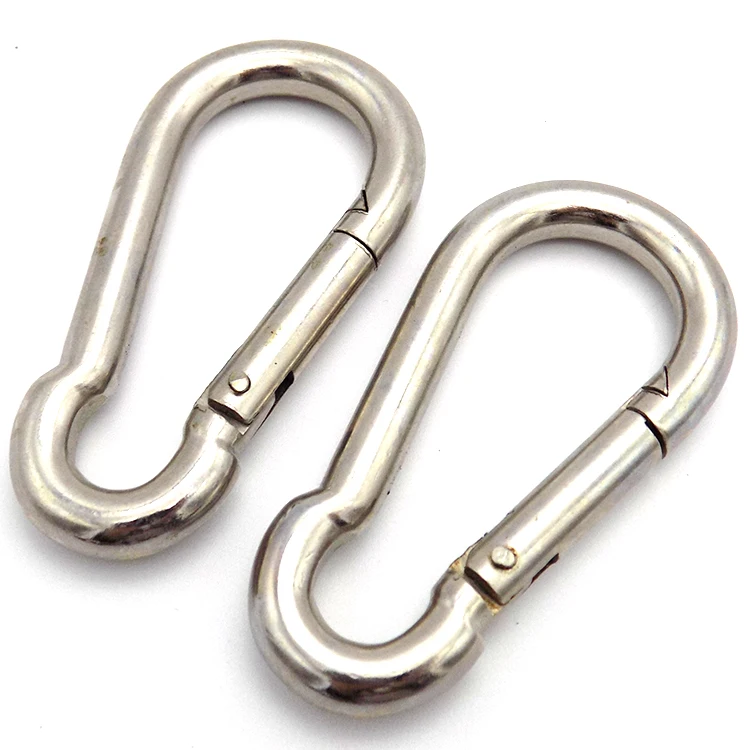 2 x 4mm x 40mm Zinc Plated Carbine Carabina snap hook