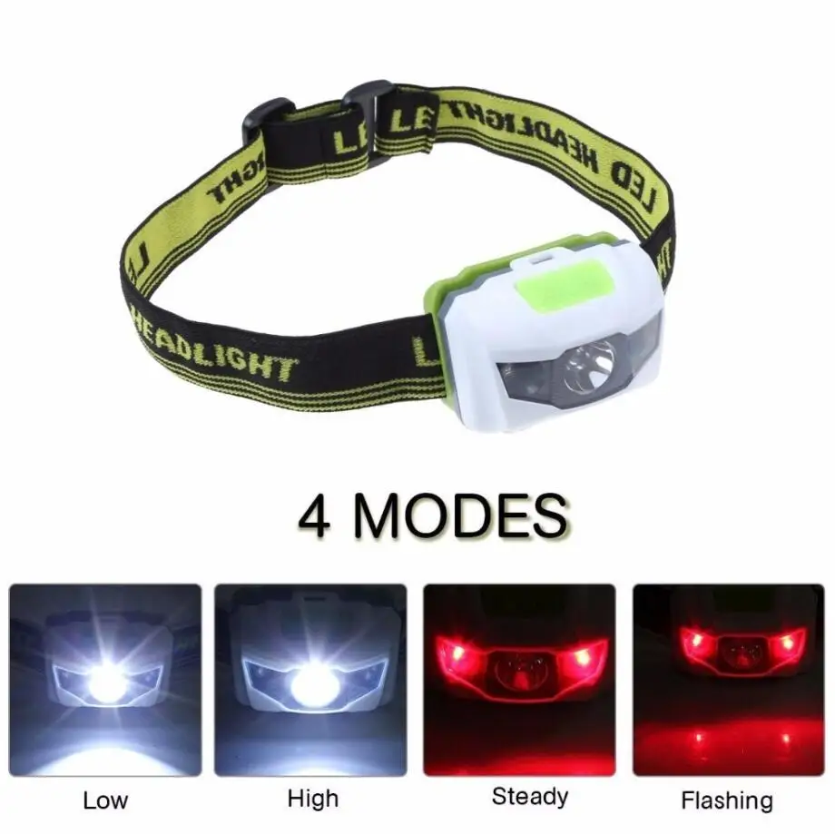 4 modes adjustable led headlamp with elastic headband head light camping headlamp manufacture