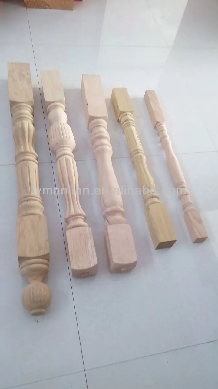 Antique Decorative Wooden Staircase Newel Post