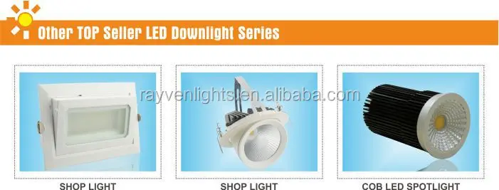 6 inch round 175mm cut out led residential light 3 year warranty 30w cob led downlight