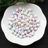 New 5*7MM Transparent Rainbow Color Oblate Coin Round Alphabet Plastic Beads White Letter Beads For DIY