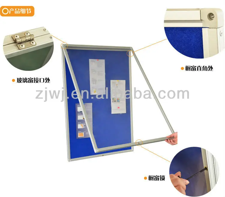 Lockable Aluminum Frame Safety Glass Notice Board With Key Buy