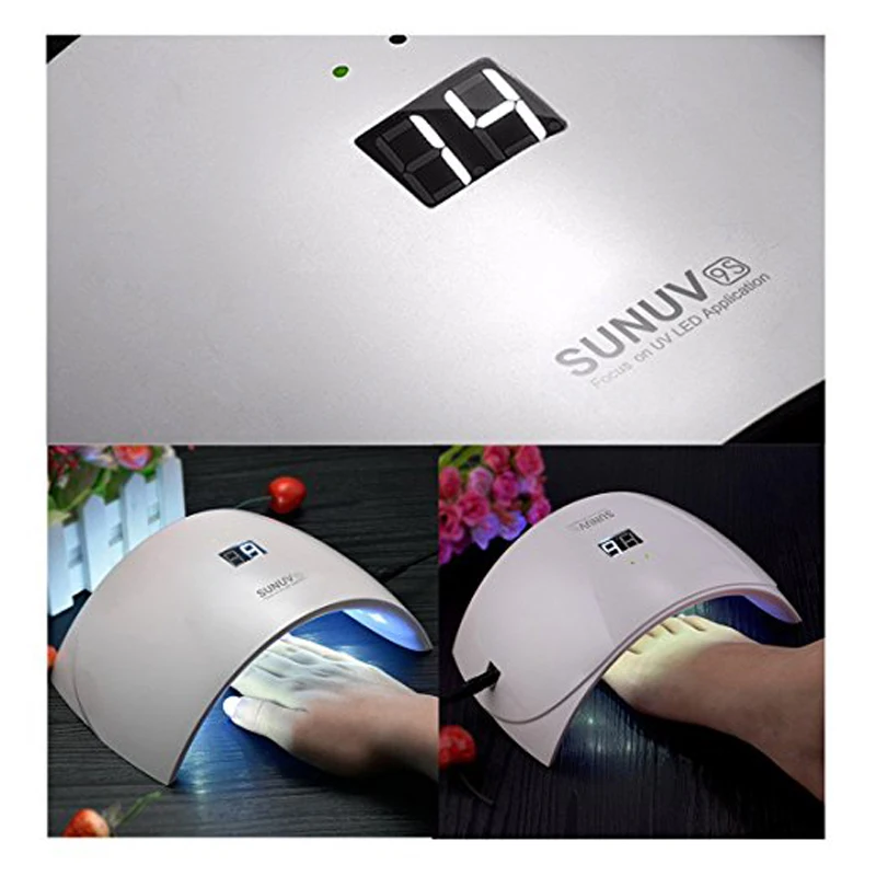 SUNUV SUN9S 24W LED UV Nail Dryer Lamp for Gels Based Polishes with LCD Automatic Sensor
