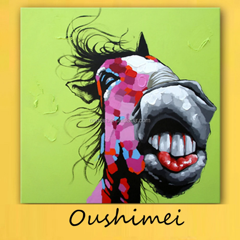 面白い馬の油絵現代の抽象的な素敵な動物の写真家の装飾ハング絵画 Buy 面白い馬の油絵 動物の画像 美しい画像油絵 Product On Alibaba Com