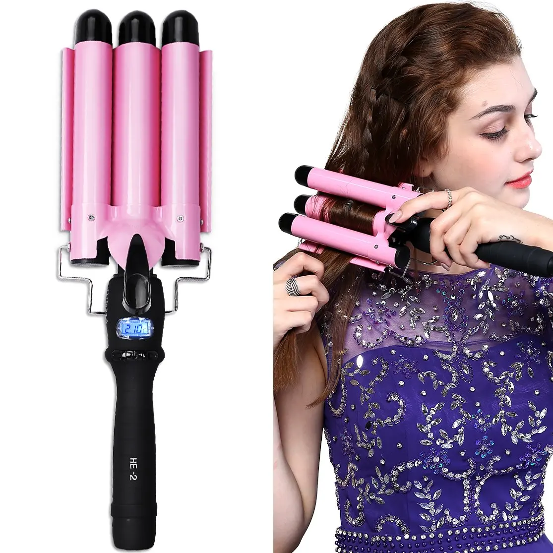 Buy Bluetop Hair Waver 3 Barrels 25mm Jumbo Ceramic Hair Rollers