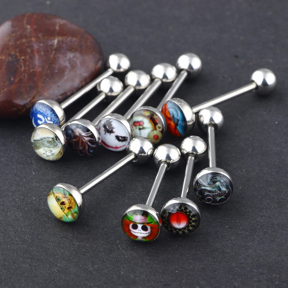 Lot Of Surgical Steel Metal Tongue Rings Barbells Funny Nasty Wordings