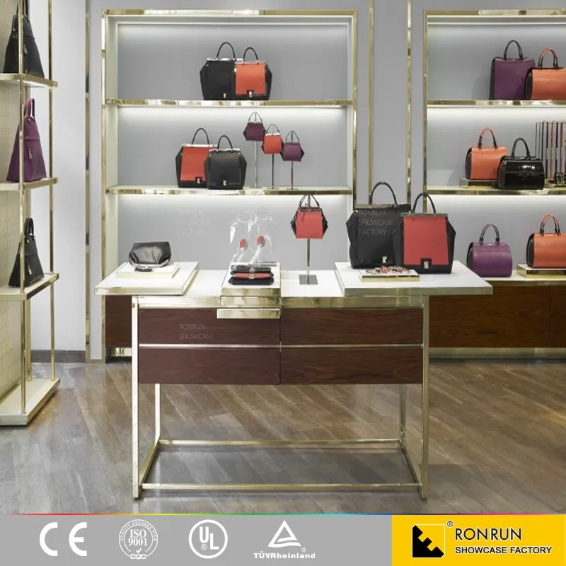 Luxury Bag Showcase Furniture,Stainless Steel Bag Display Showcase For