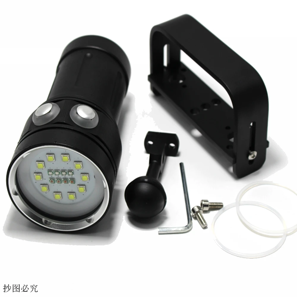 Branca + 4x Lúmen Subaquático Caça Mergulho Lanterna 10 * Xm-l2 Luz Vermelha 4x uv Led Fotografia Tocha Lâmpada 8000 200m 1 Luzes e Iluminação