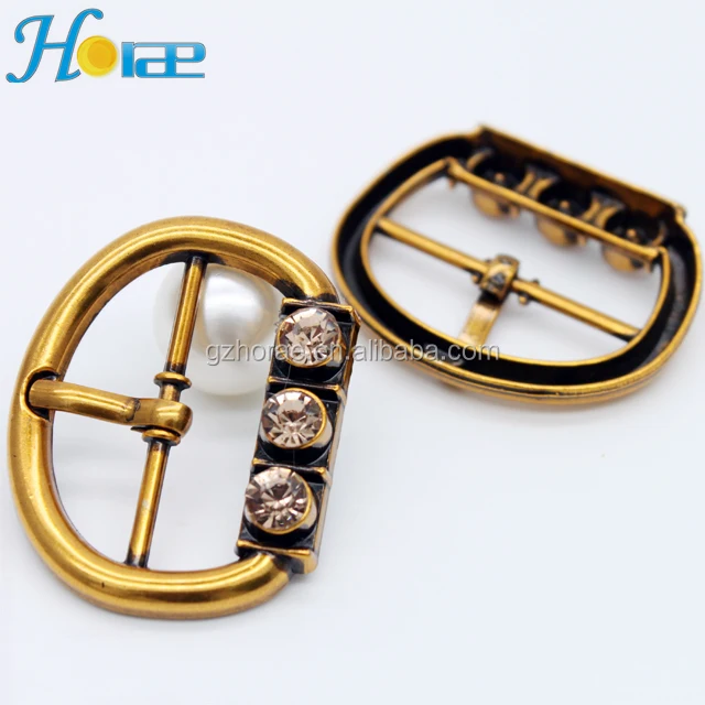 R109 Cheap Alloy Metal Shoe Buckle Footwear Accessories Rhinestone Shoe