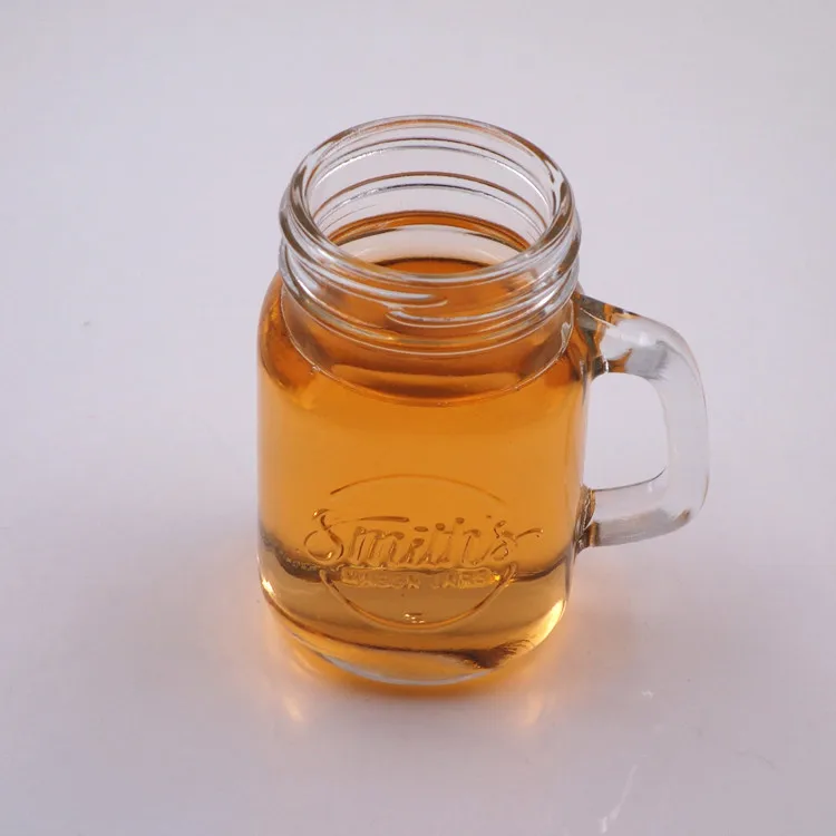 100ml fancy glass mason jar with handle