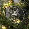 Round Faceted Glass Felt Evergreen Christmas Ornaments For Loving Memory Beloved Lost