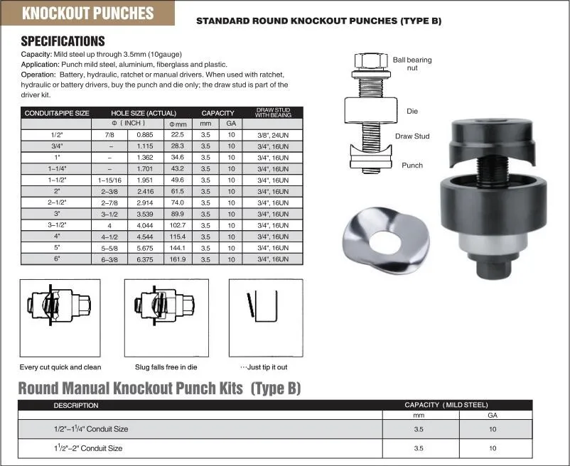 standard-round-knockout-punches-type-b-1-2-1-1-4-buy-round-manual