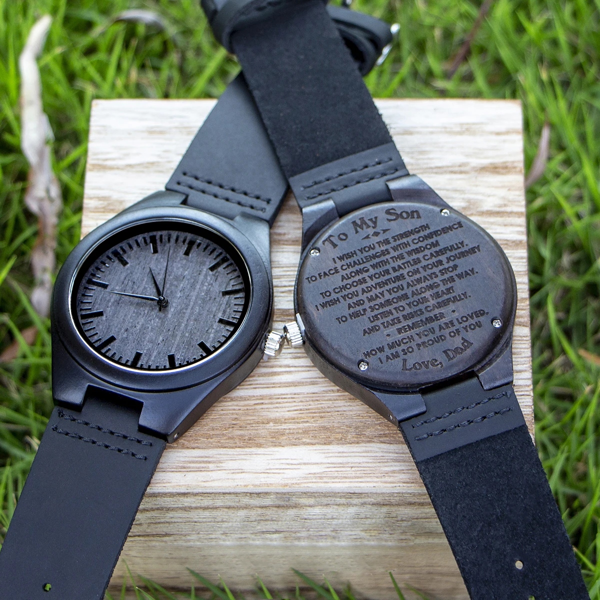 Engraved Wood Custom Watch For Husband Son Wi