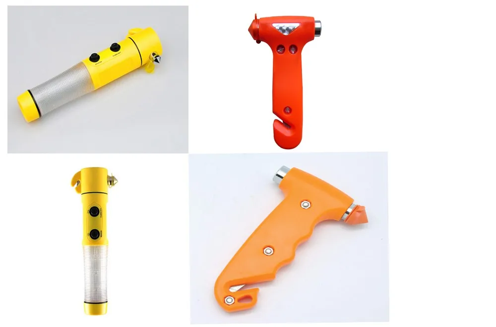 4-in-1 LED Flashlight Torch Belt Cutter  car safety emergency hammer