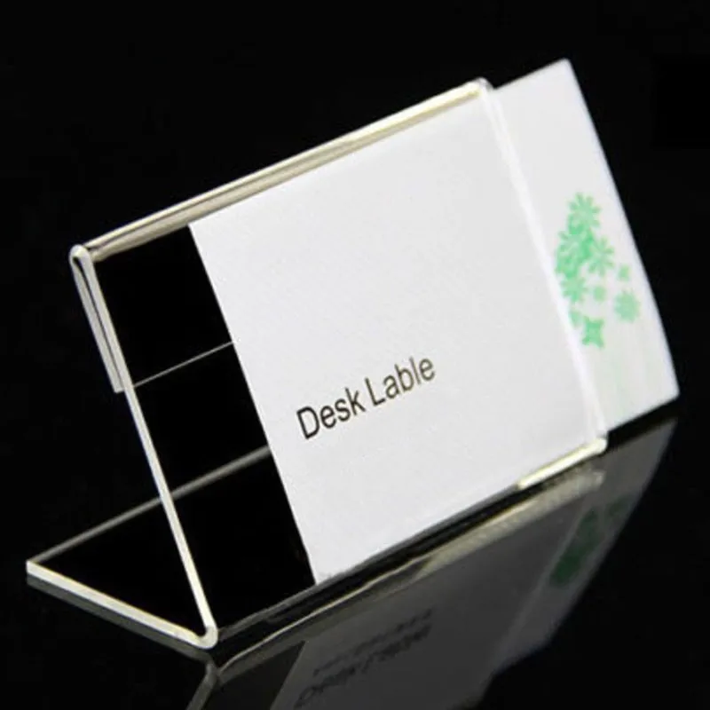 Clear Acrylic Name Tent Card Holder Price Card Tag Label Stand Display