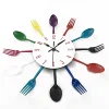 Plastic Knife Fork Spoon Colorful Cutlery Wall Clock