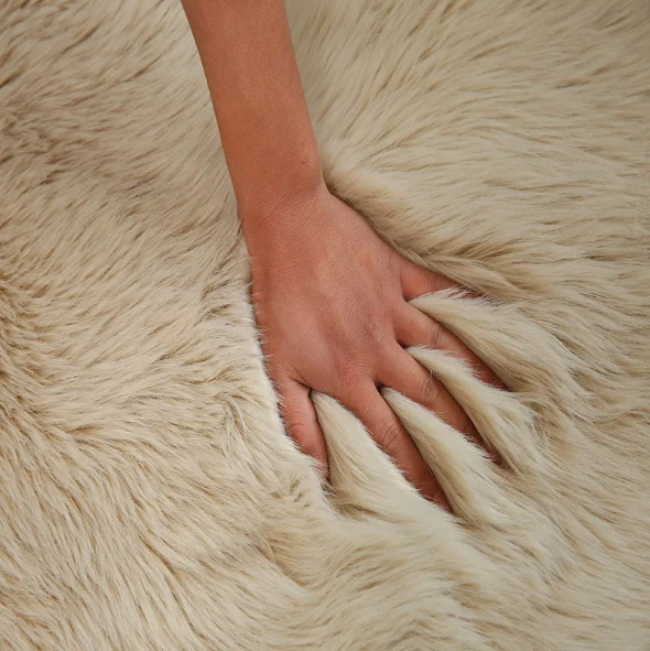 Long Hair Pile Acrylic Polyester Synthetic Imitation Sheepskin Carpets ...