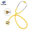 Inexpensive Hospital Double Head Yellow Stethoscope With Non-Chill Ring
