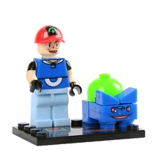 4 pcs lot Pokemon minifigures building blocks action figures bricks Pikachu Charmander Bulbasaur Squirtle ketchum kids