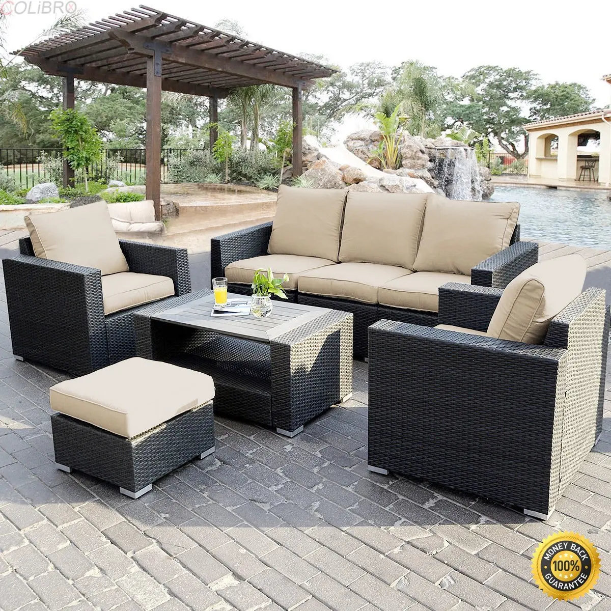 Buy Colibrox 5pc Outdoor Patio Sofa Set Furniture Pe Wicker Rattan Deck Couch Gradient Brown 5 Piece Patio Set Clearance Cheap Patio Furniture Sets Outdoor Seating Group Outdoor Dining Table In Cheap Price On Alibaba Com