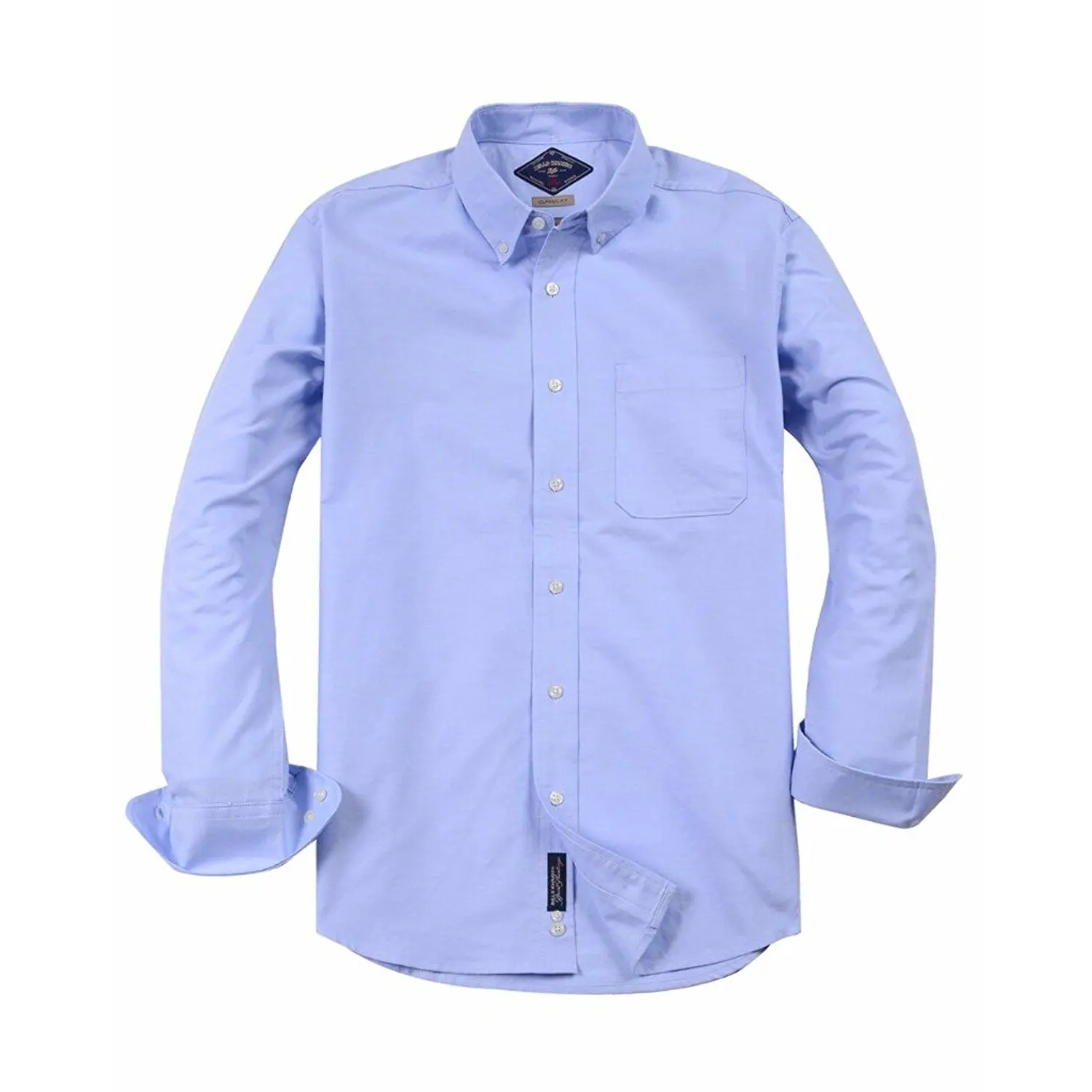 khakis light blue shirt